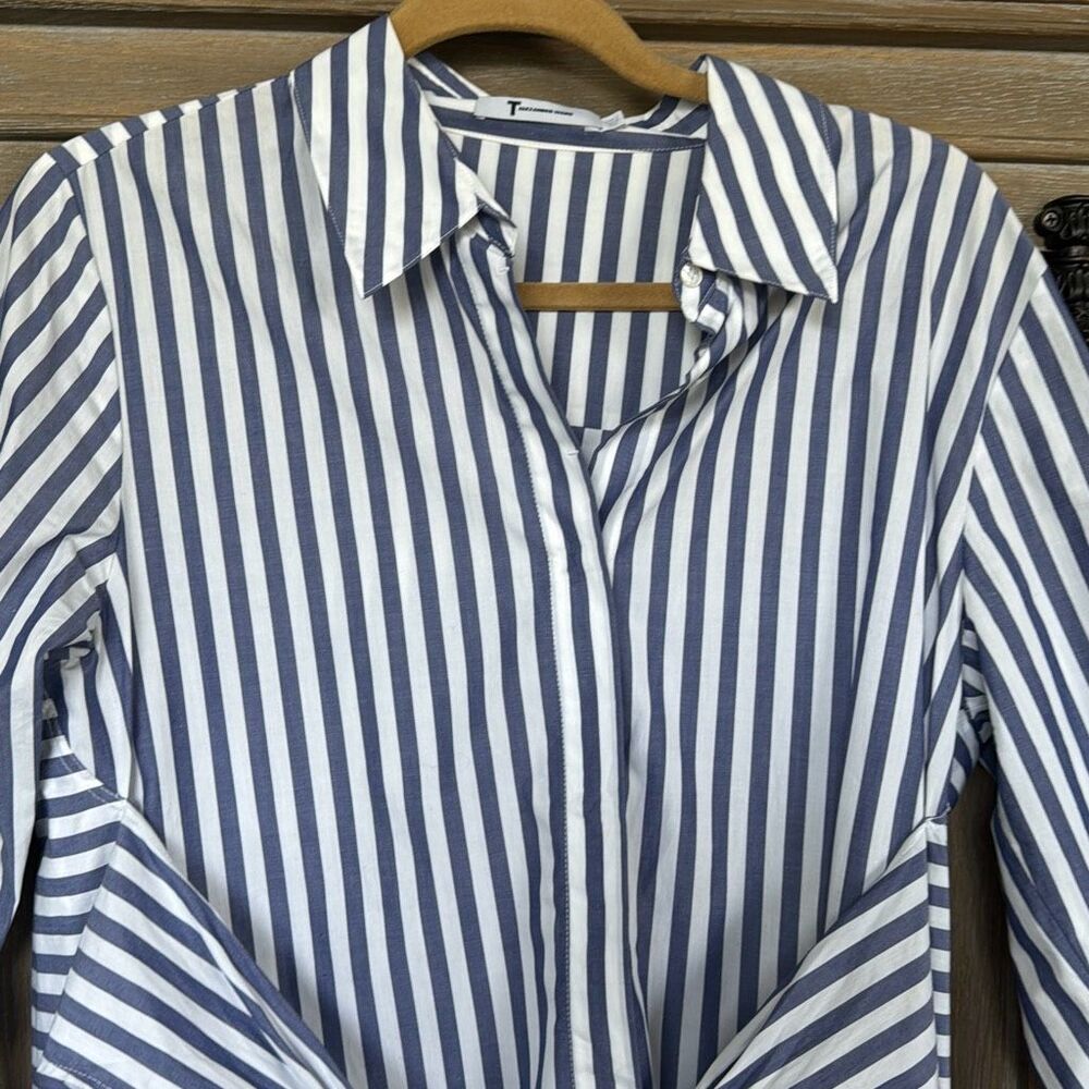 T By Alexander Wang Stripe Tie Front Shirtdress S… - image 8